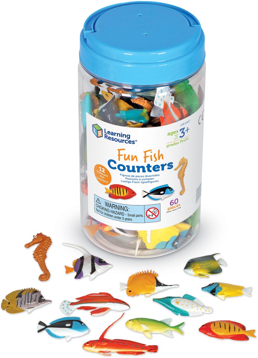 Risorse didattiche divertenti contatori di pesce (set da 60) - 3+