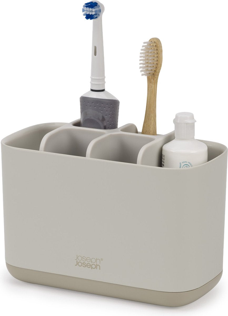 Portaspazzolini Joseph Joseph grande, con 6 scomparti divisori, antiscivolo, plastica, grigio - | easystore