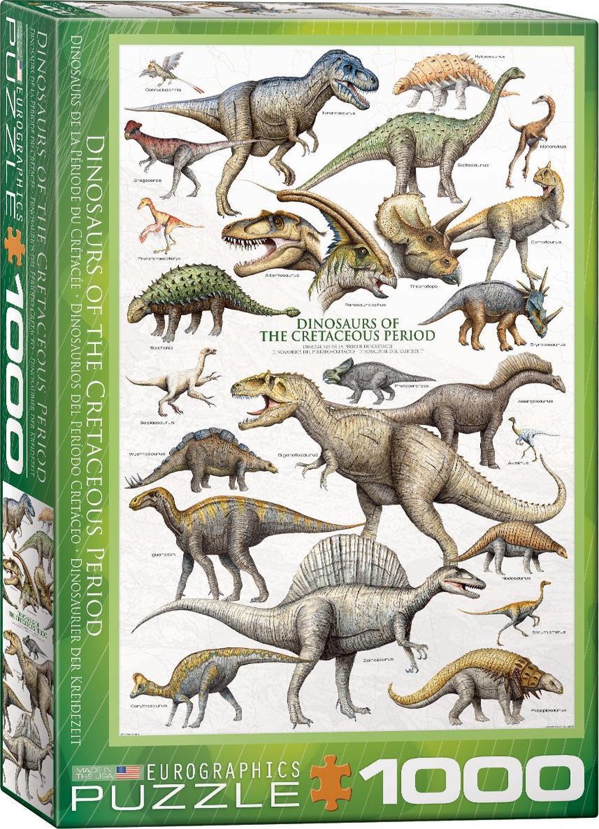 Puzzle Eurographics dinosauri del Cretaceo - puzzle da 1000 pezzi.