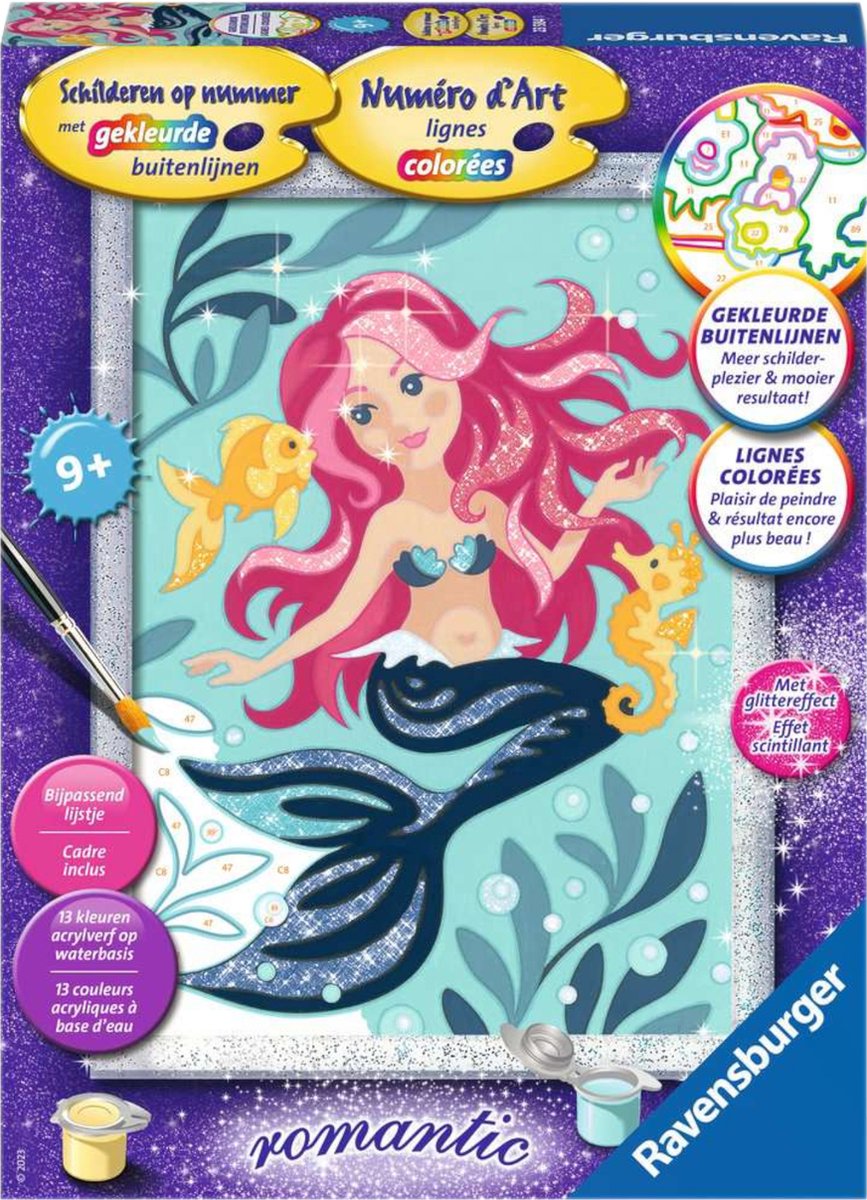Ravensburger Dipingere con i numeri - Sirena Glitter