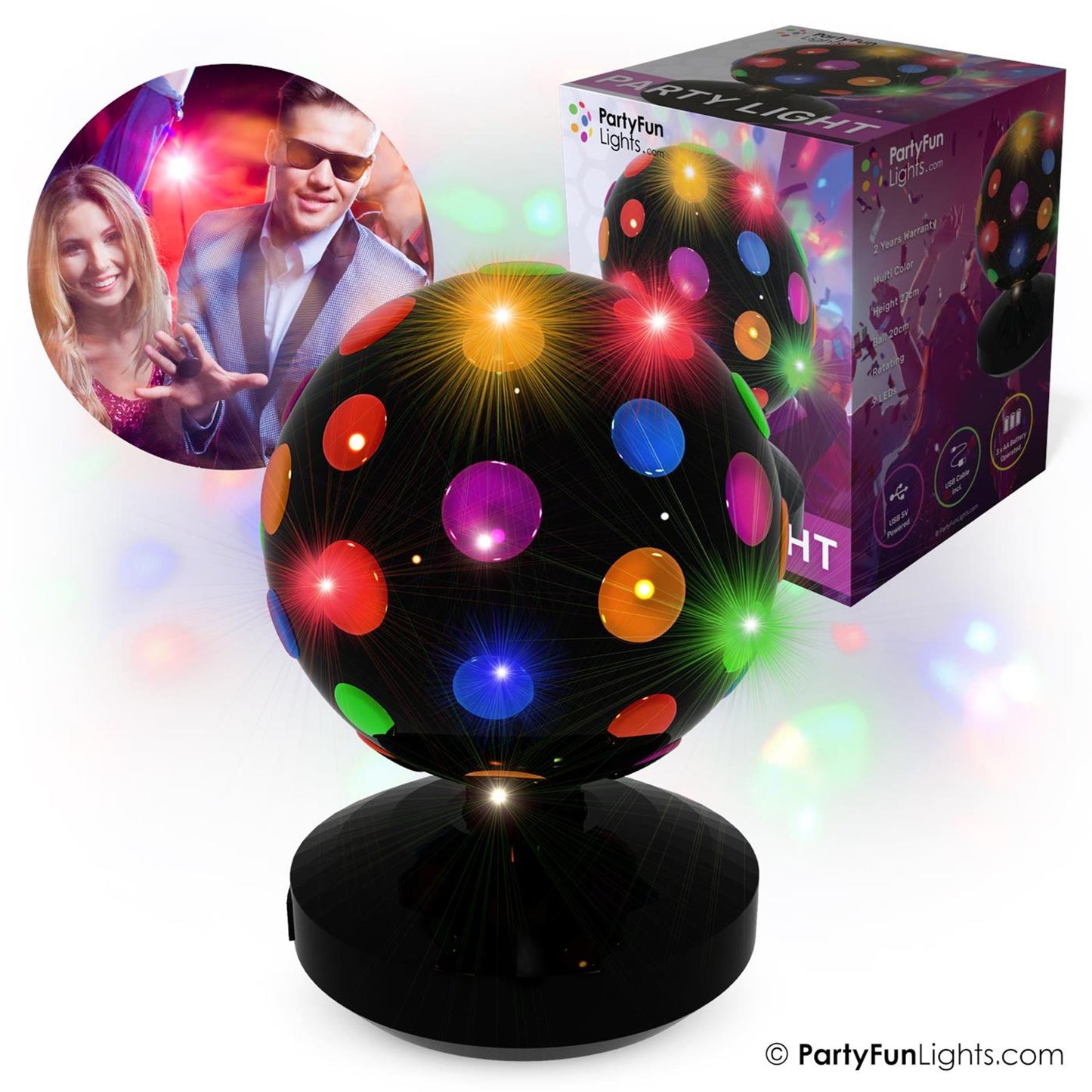 Partyfun luci disco dia20cm 9 LED