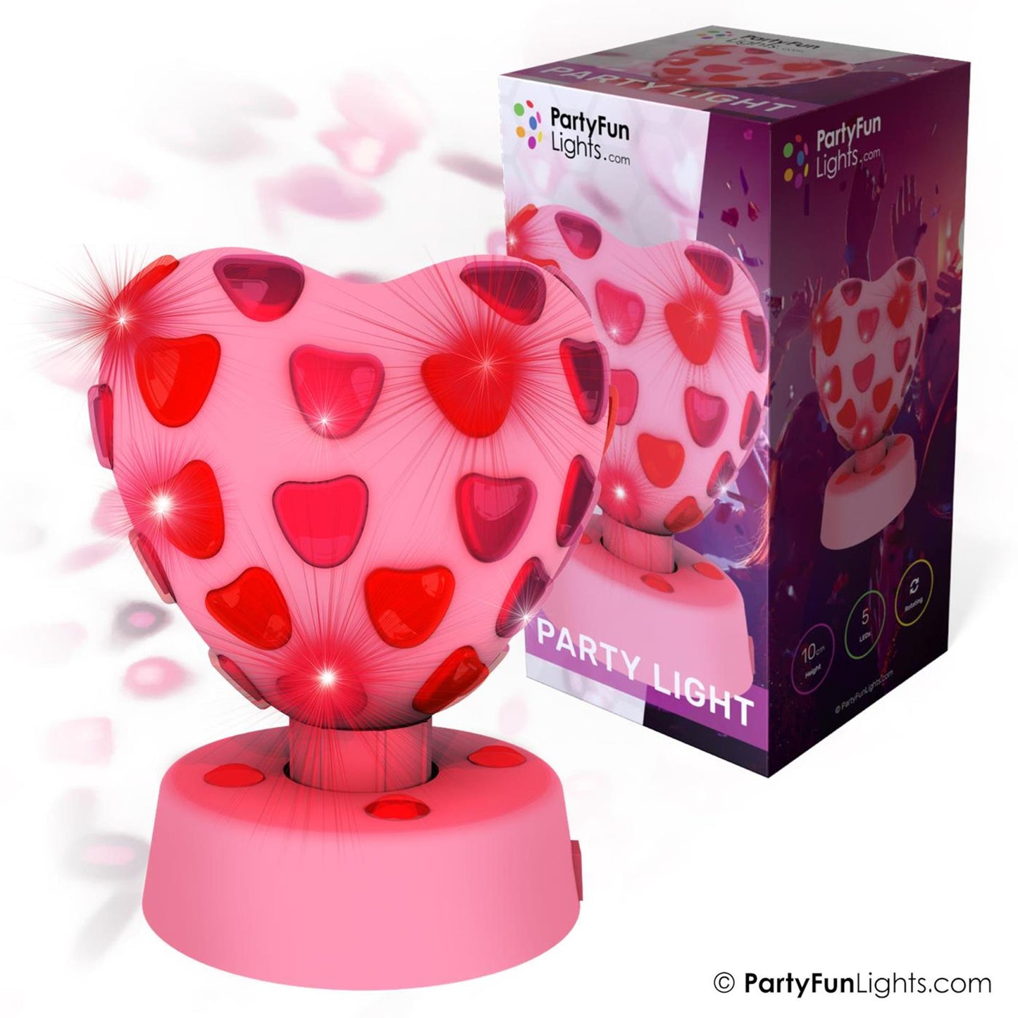 Partyfun luci party light cuore led rotante