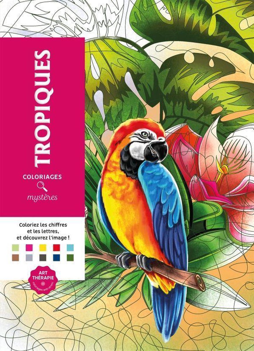 Hachette pratique – tropiques – dibujo para colorear con números – 100 piezas
