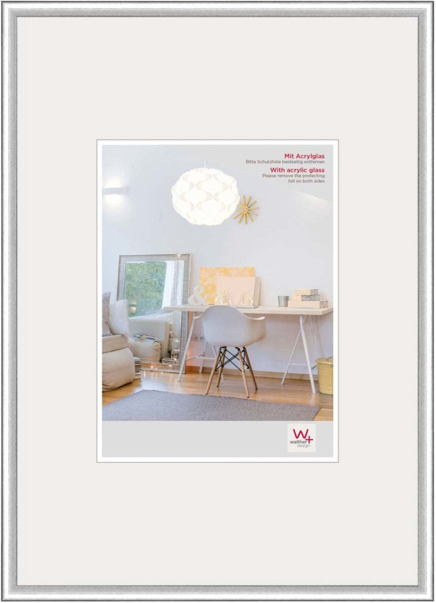 Walther nuovo stile di vita - cornice in plastica - dimensione foto 29,7x42 cm (din A3) - argento