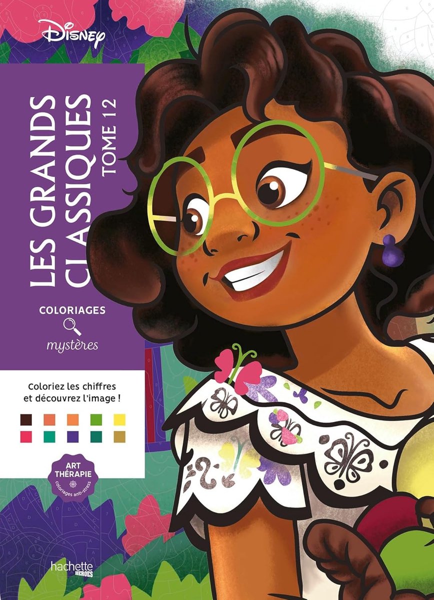Hachette coloriages mystères disney les grands classiques - tomo 12 - - libro da colorare per numeri