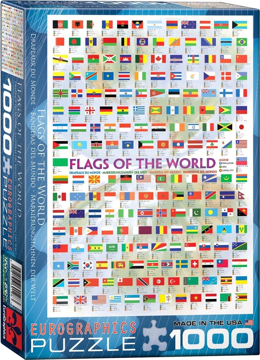 Eurographics - bandiere del mondo - 1000 pezzi 48×68 cm (l×a) - puzzle