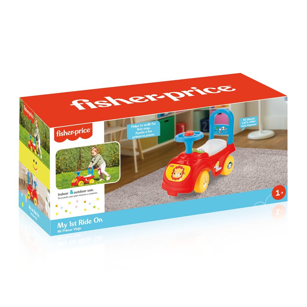 Fisher Price Walking Auto + Horn Red Blue Yellow