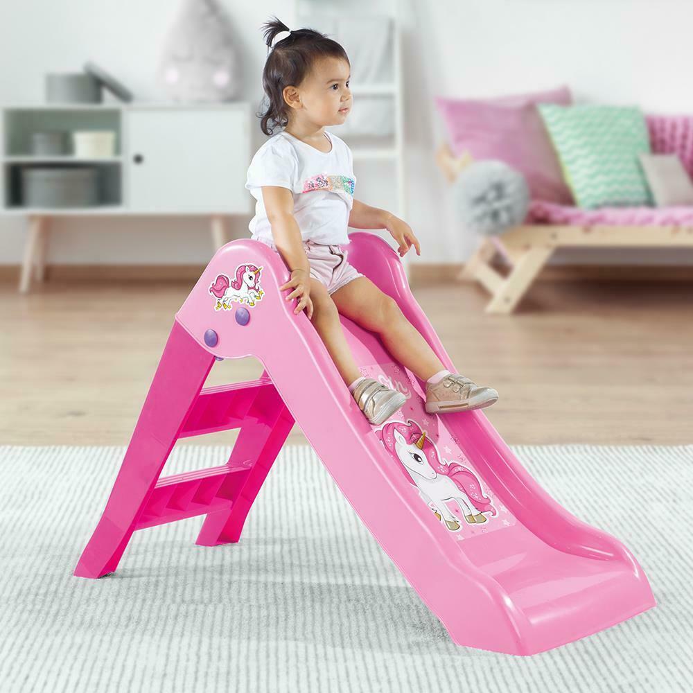 Dolu dolu mi primer tobogán unicornio rosa
