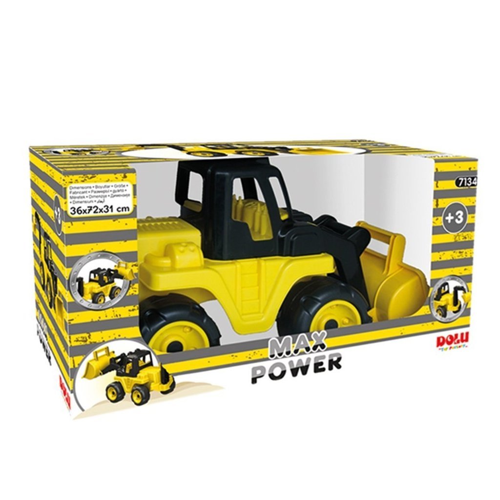 Dolu Dolu Max Bulldozer Auto a piedi 36x72x31 cm giallo nero