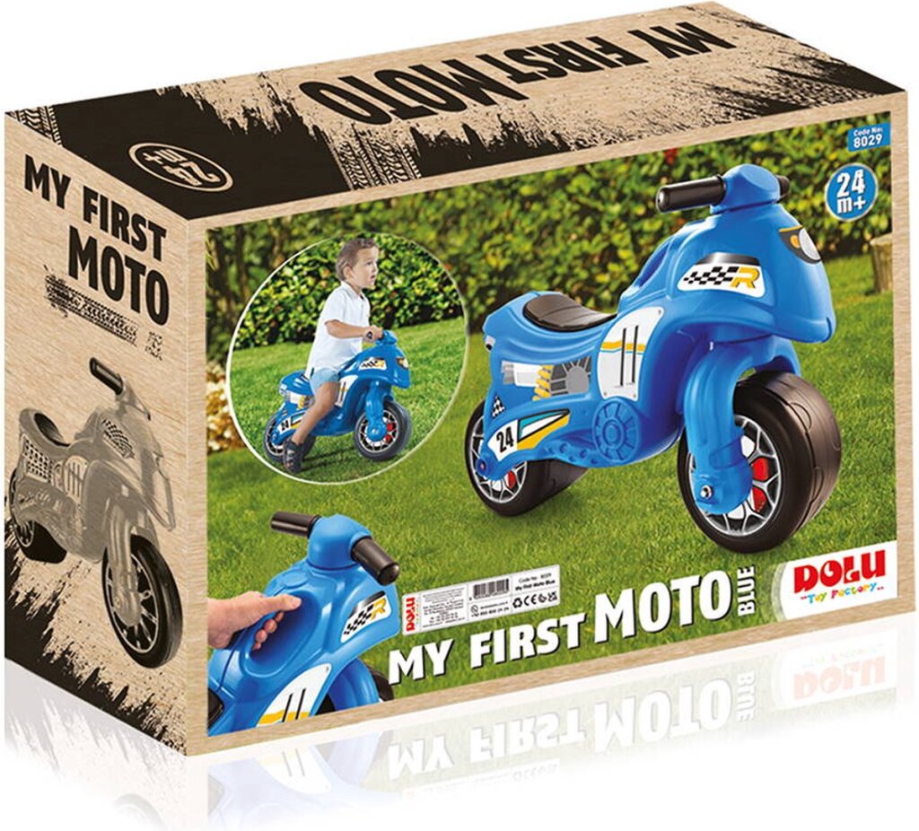Dolu dolu mi primer motor de carrera azul