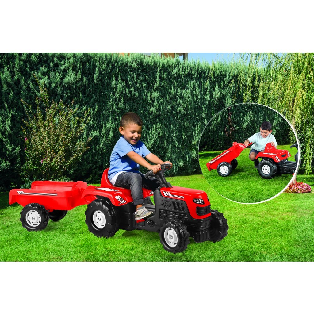 Dolu Ranchero Staircase Tractor con rimorchio Horn Red Black