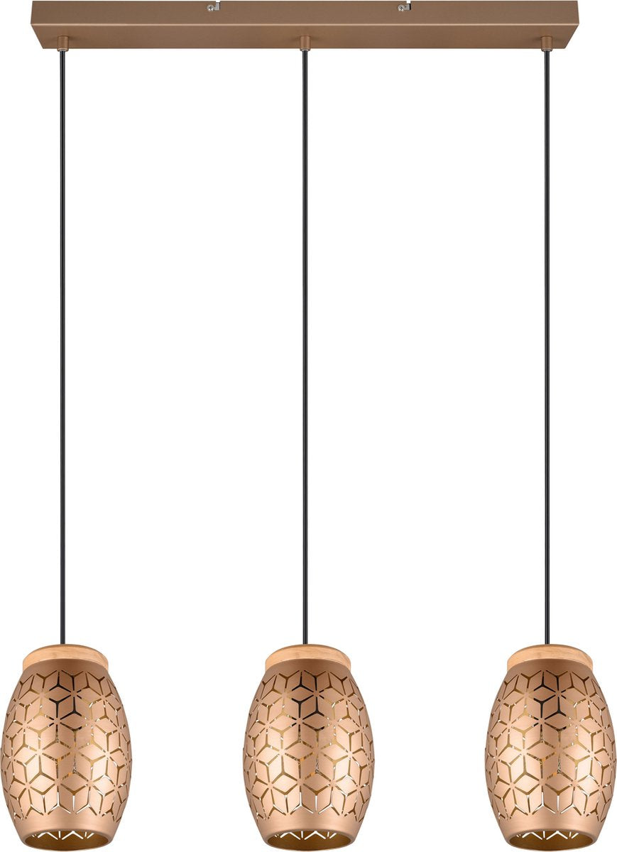 Rl live your light reality bidar - hanglamp - koffie - excl. 3x e27 28w