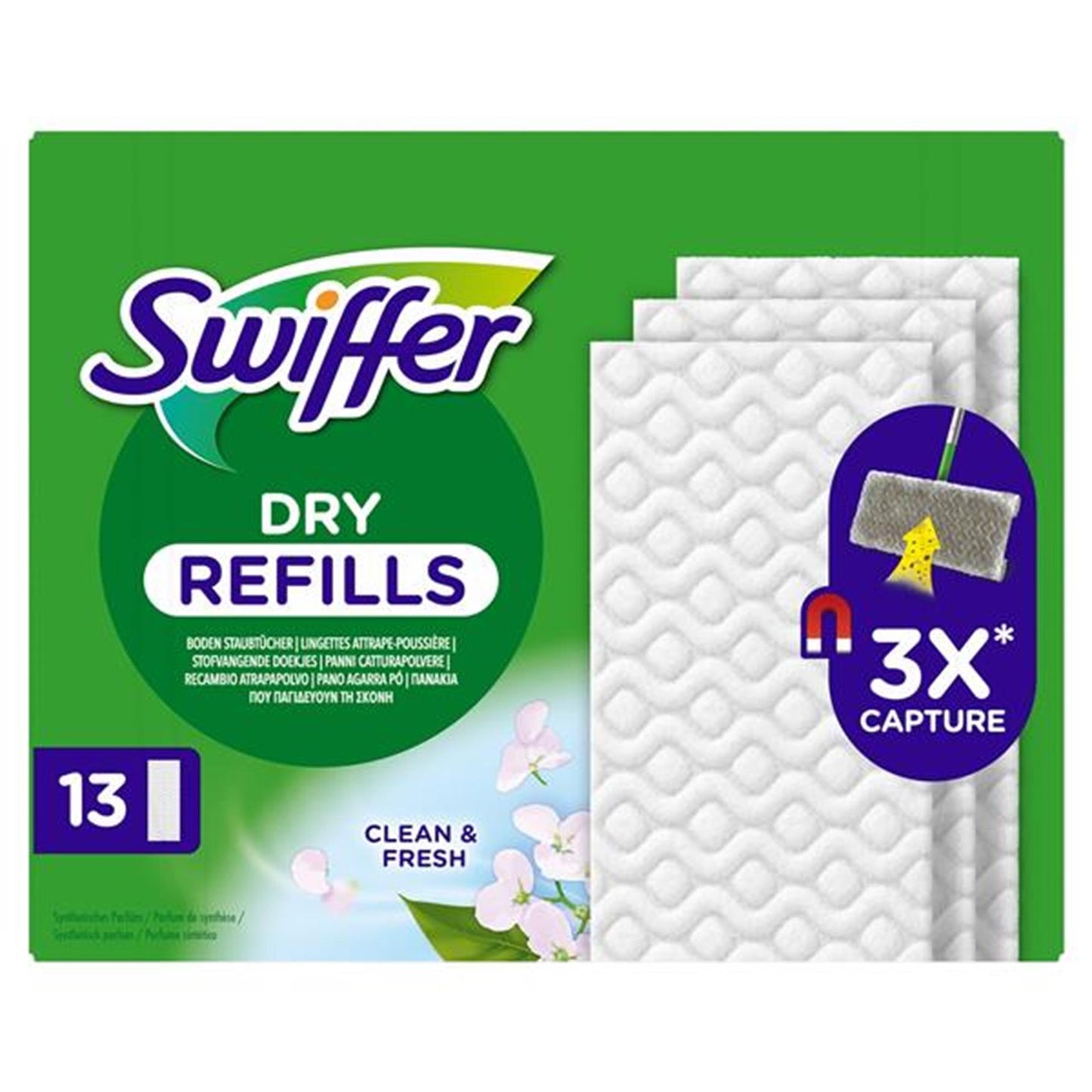Swiffer toallitas para suelos secas y frescas 13 piezas