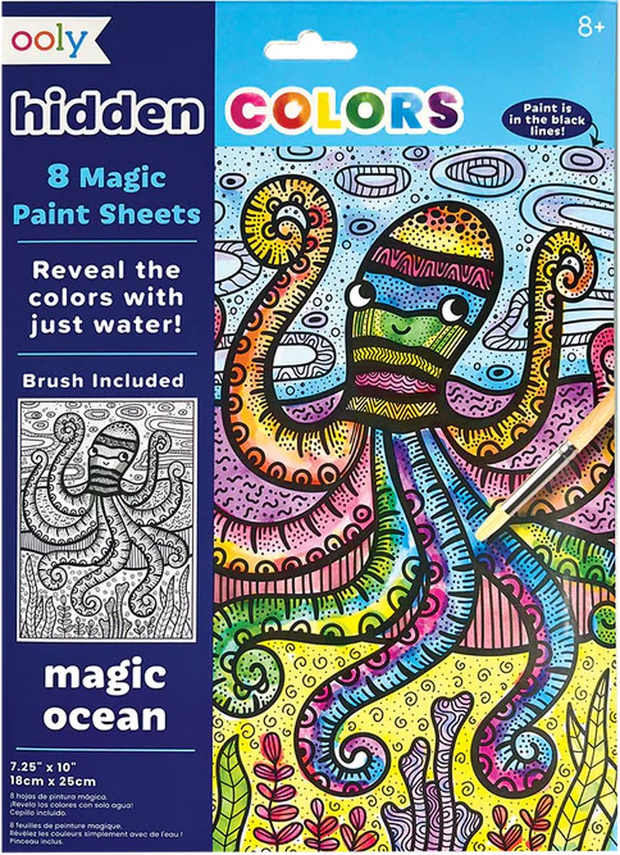 Ooly - colori nascosti - fogli di vernice magici - oceano magico - colori con acqua