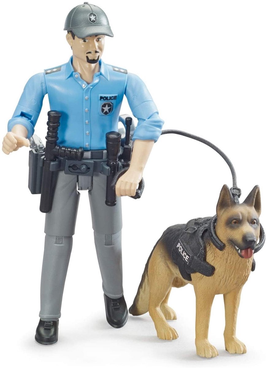Bruder politieagent met hond van