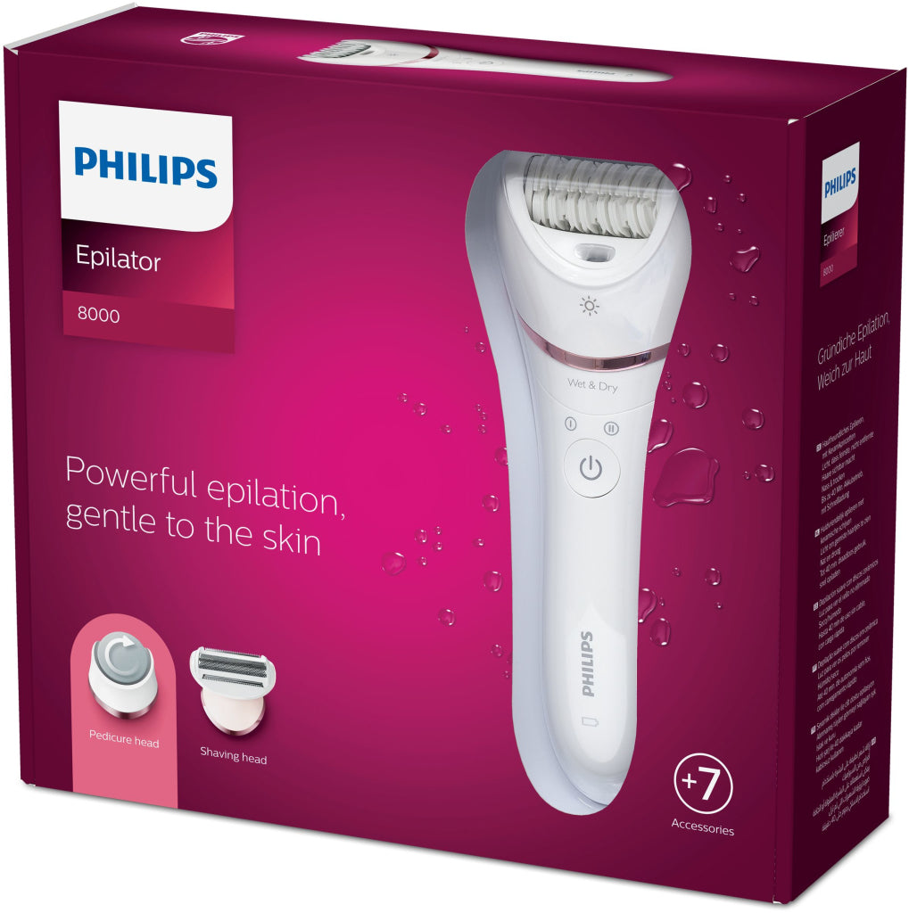 Philips Bre730 00 Serie 8000 Dispositivo epilettore bagnato e secco Pink White