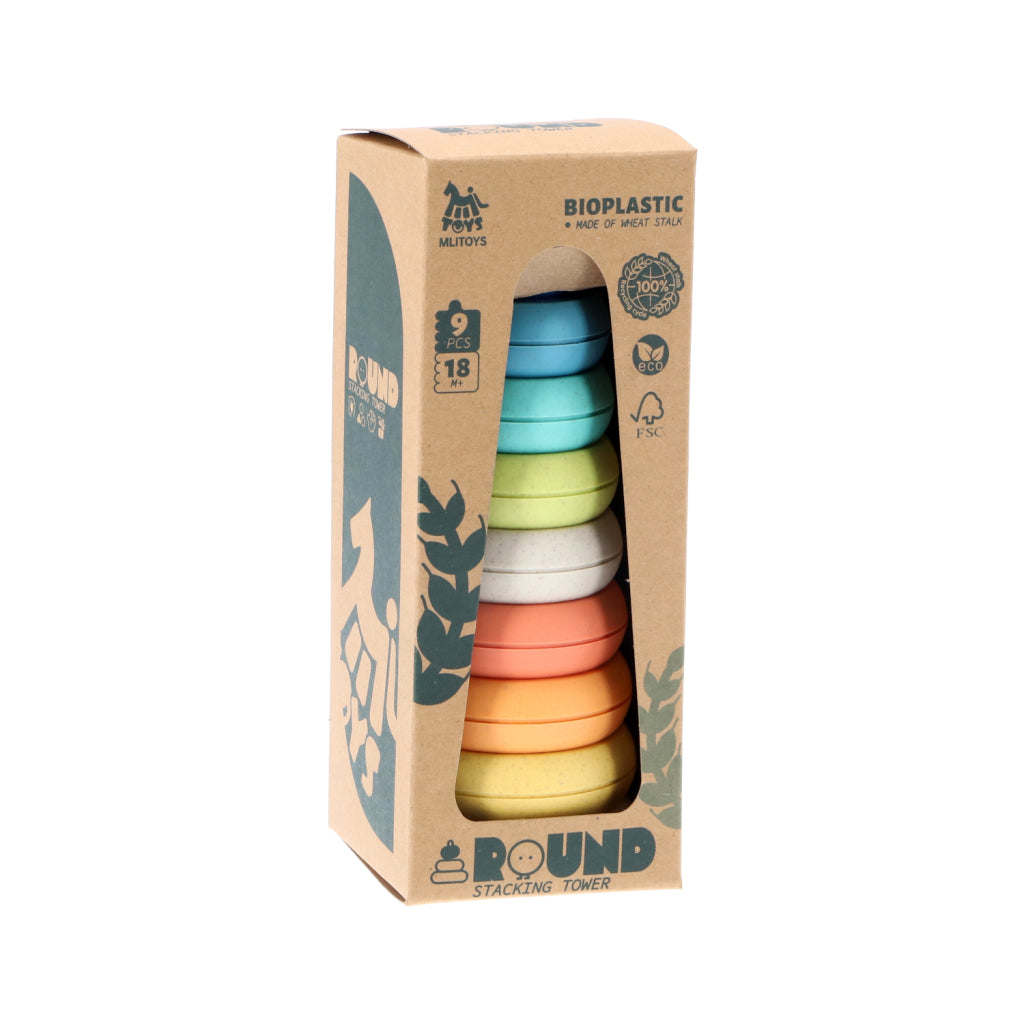 Mlitoys Mlitoys Bioplastic Stacking Tower a 9 pezzi