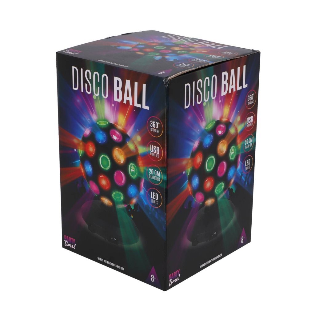 È ora di festeggiare! Palla da discoteca LED 20 cm nera
