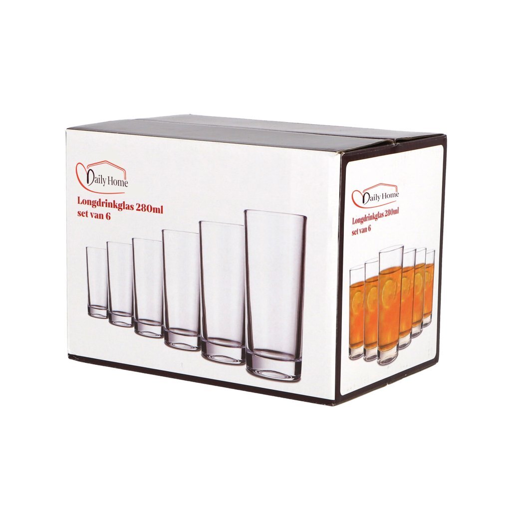 Juego de 6 vasos de trago largo para el hogar diario | 8 piezas