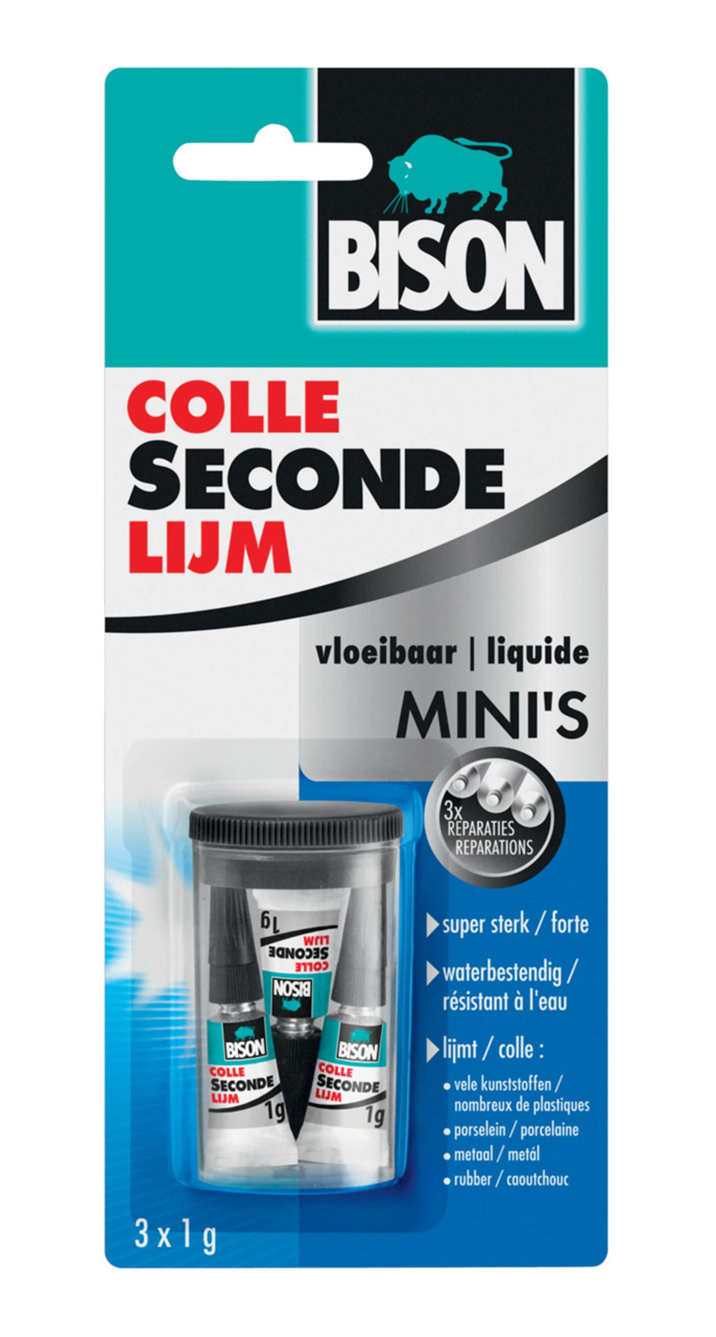 Superpegamento bisonte mini 3x1g