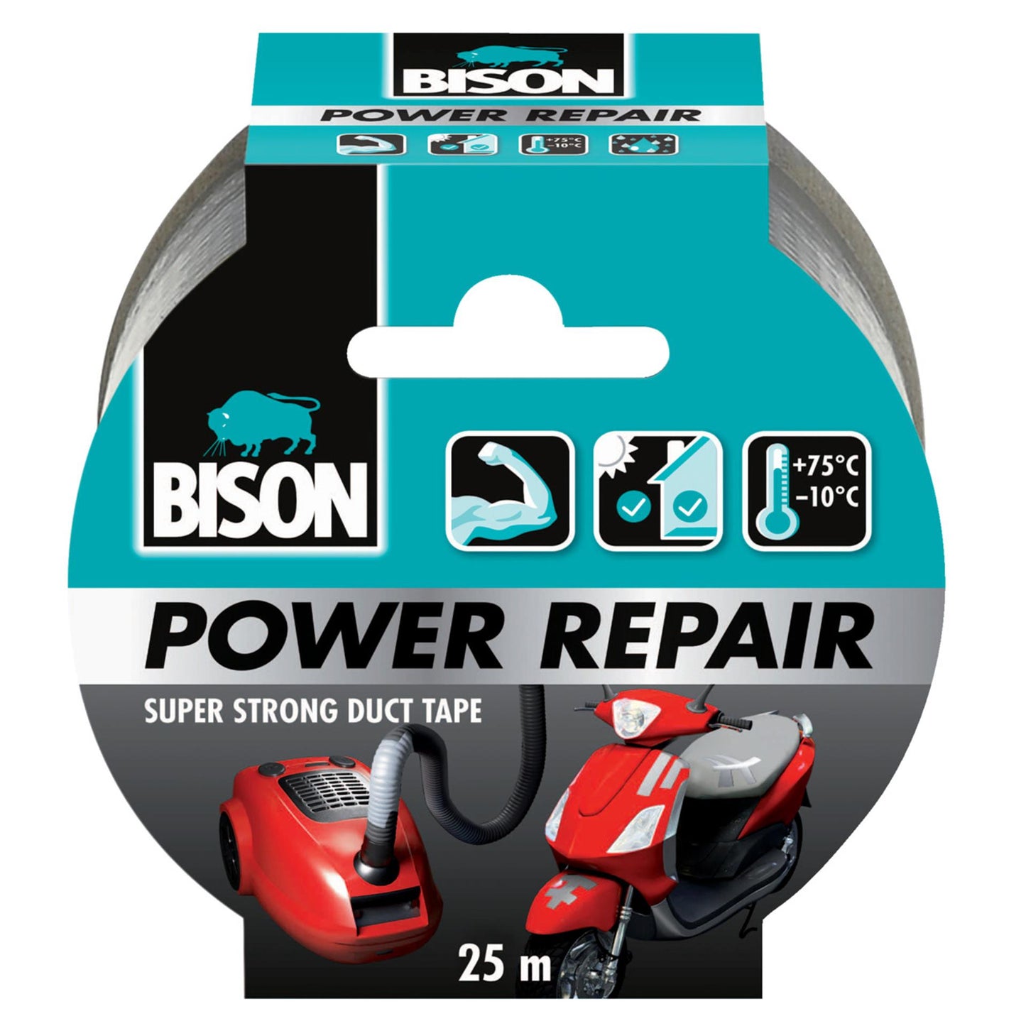 Nastro per riparazioni Bison Power grigio 25mx4,8cm