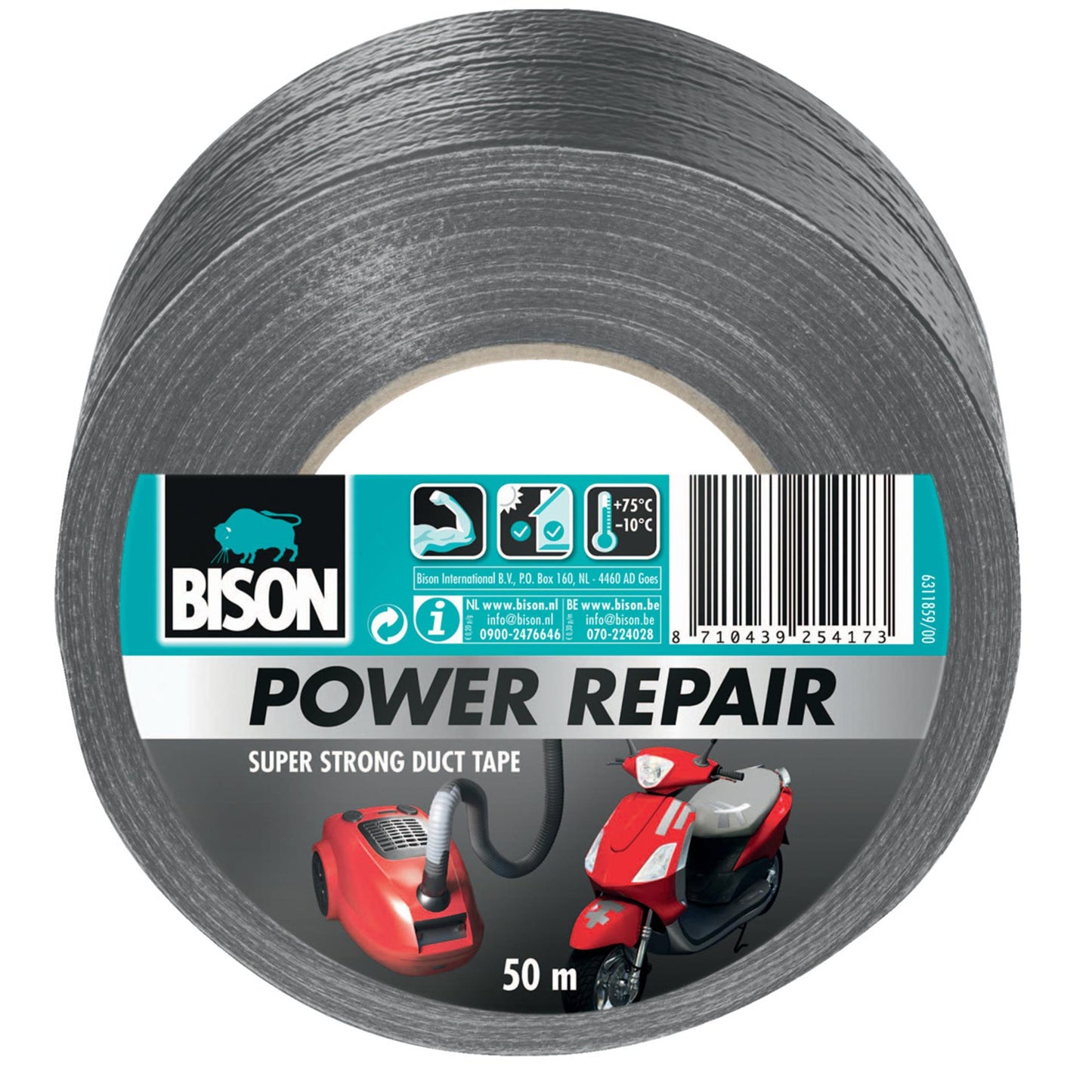Nastro adesivo Bison Power grigio 50mx4,8cm