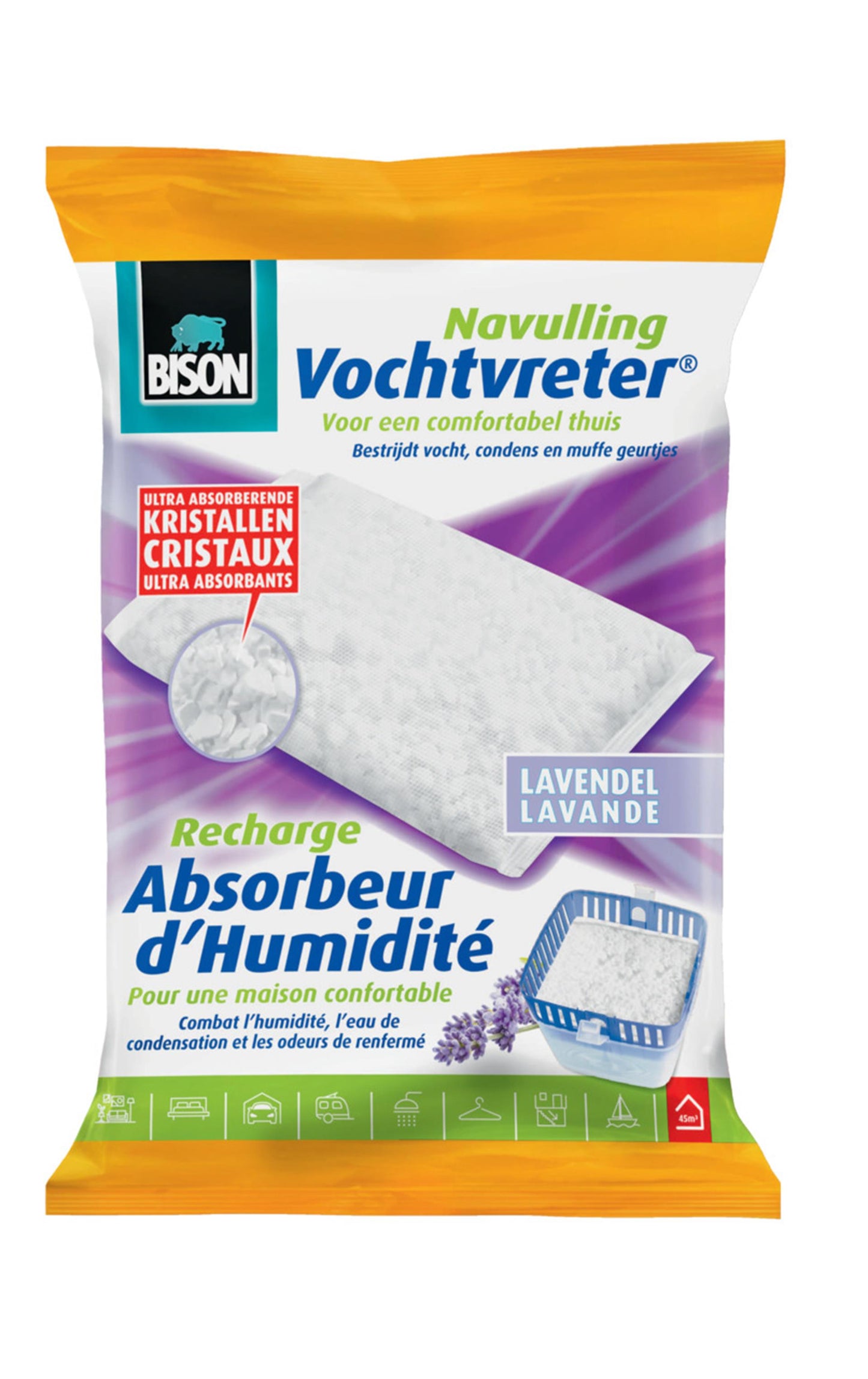 Ricarica assorbitore di umidità Bison 450gr lavanda