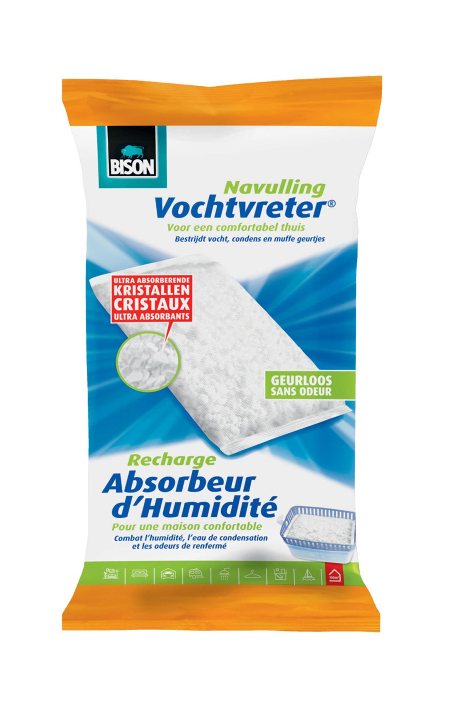 Sacchetto di ricarica assorbiumidità Bison da 1 kg neutro