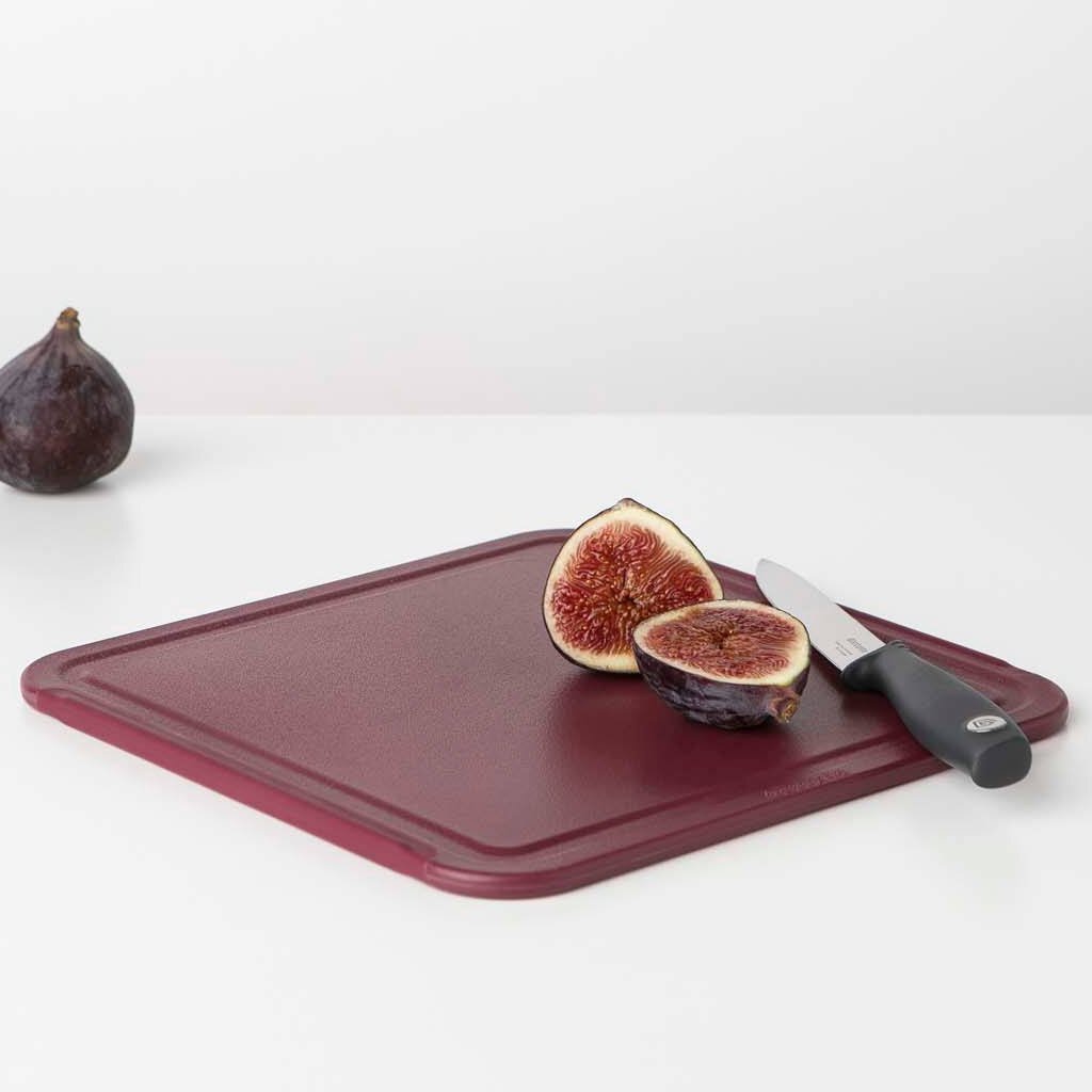 Brabantia brabantia sabrosa+ tablero de corte 25x0.8x25 cm berenjena roja