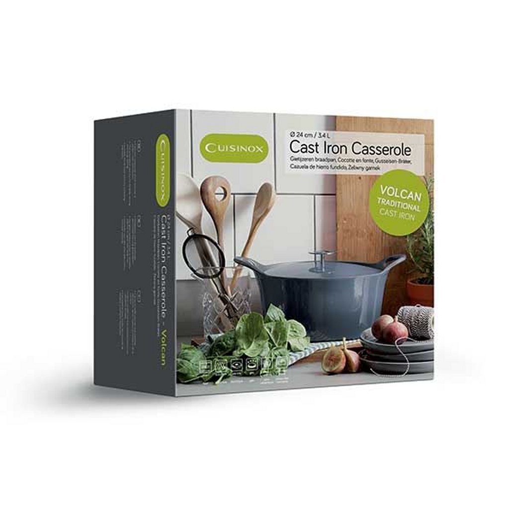 Cuisinox Cuisinox Vulcan Casher frittura in ghisa 24 cm 3,4 litri denim smaltato
