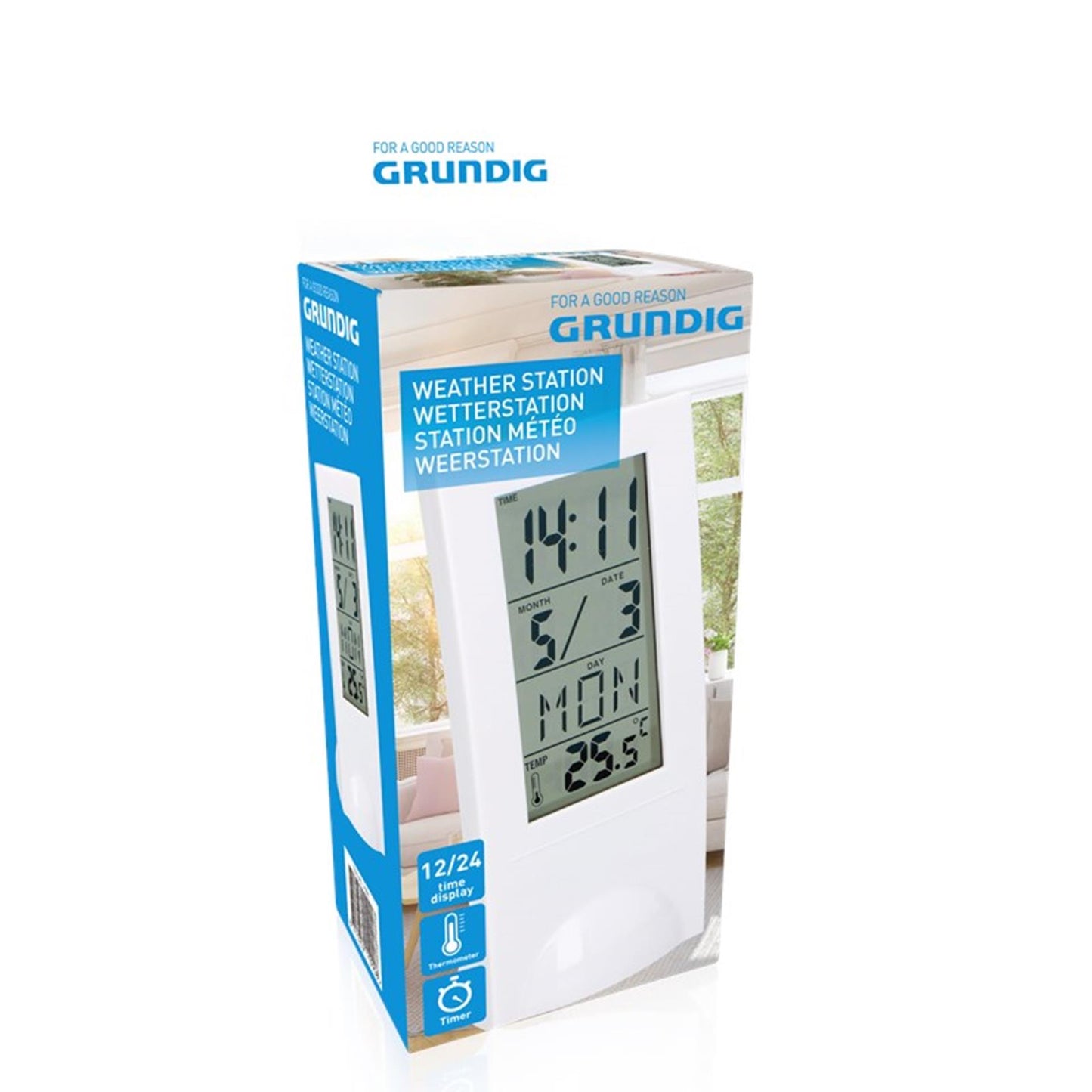 Estación meteorológica Grundig blanca con batería