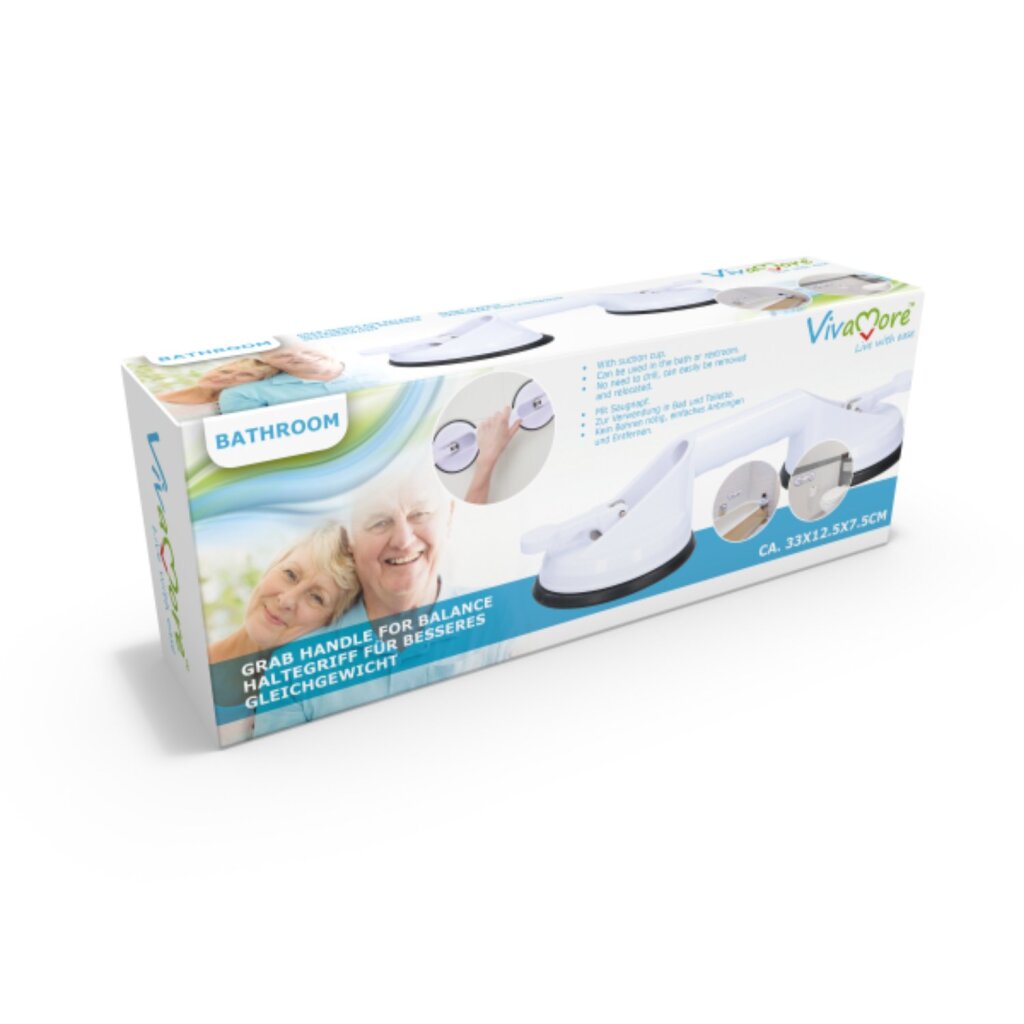 Vivamore handgreep met zuignappen 33x12.5x7.5 cm wit