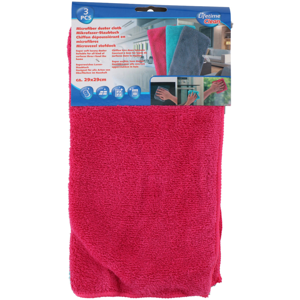 Lifetime Limpie Lifetime Limple Microfibra Cloths 29x29 cm 3 piezas de color azul rojo gris