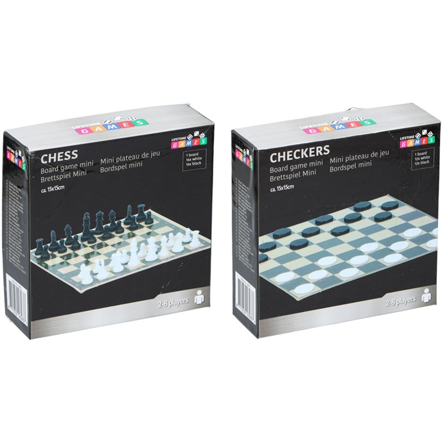 Lifetime games juego ajedrez o damas mini 15x15cm