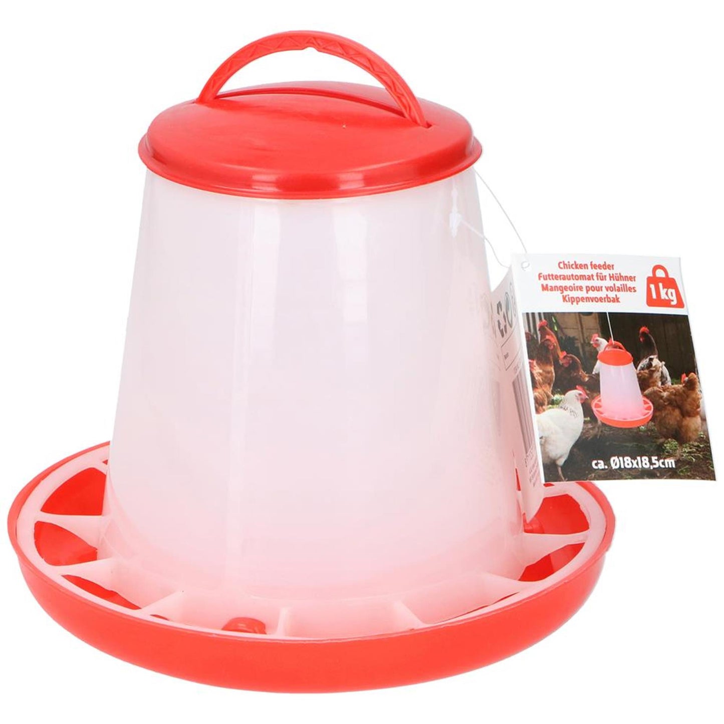 Mangiatoia per polli da giardino a vita ø18x18,5cm