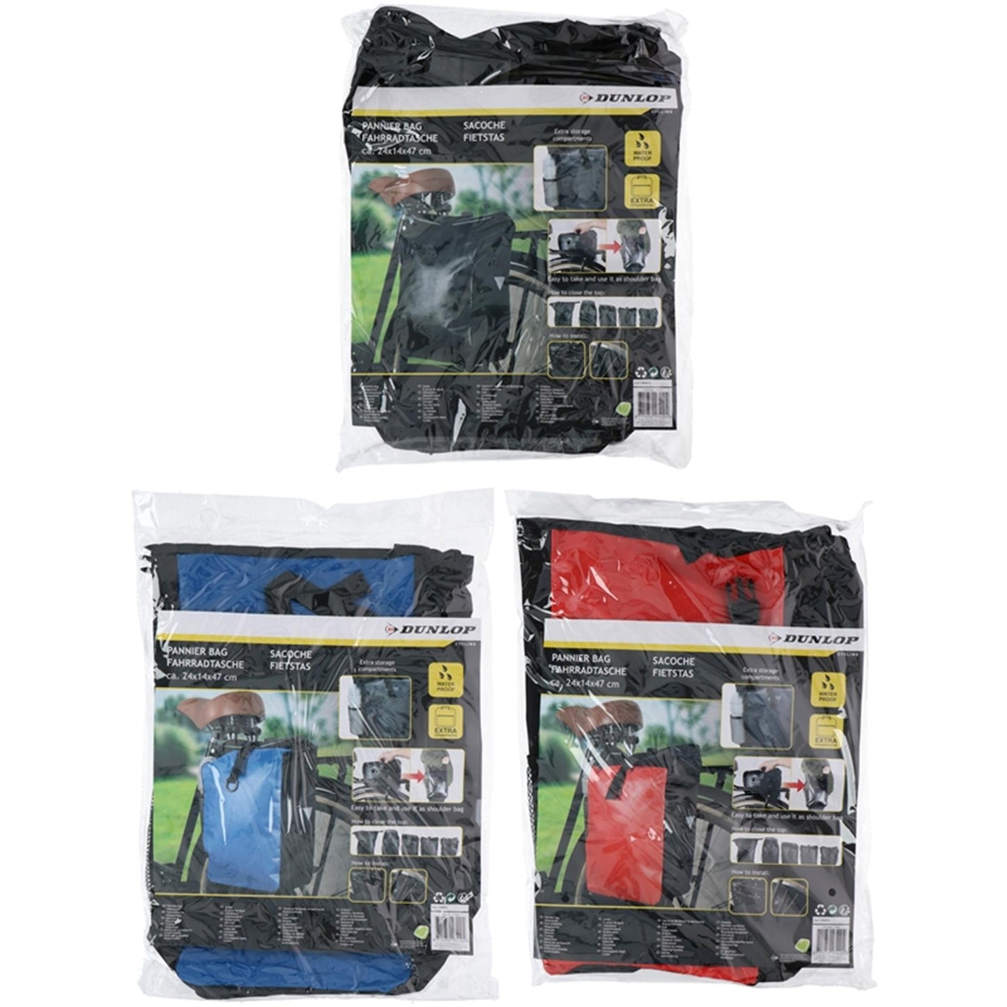 Borsa da bicicletta Dunlop 24x14x47 cm