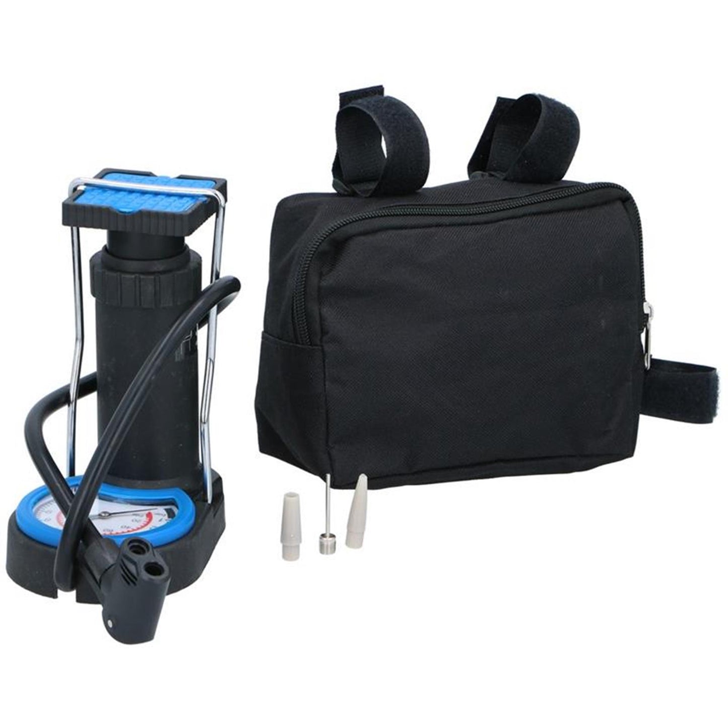 Dunlop Mini Foot Pump Pompa per pneumatico per pneumatico per pneumatico Incluso 3 Adapter Fallo di stampa analogico con borsa