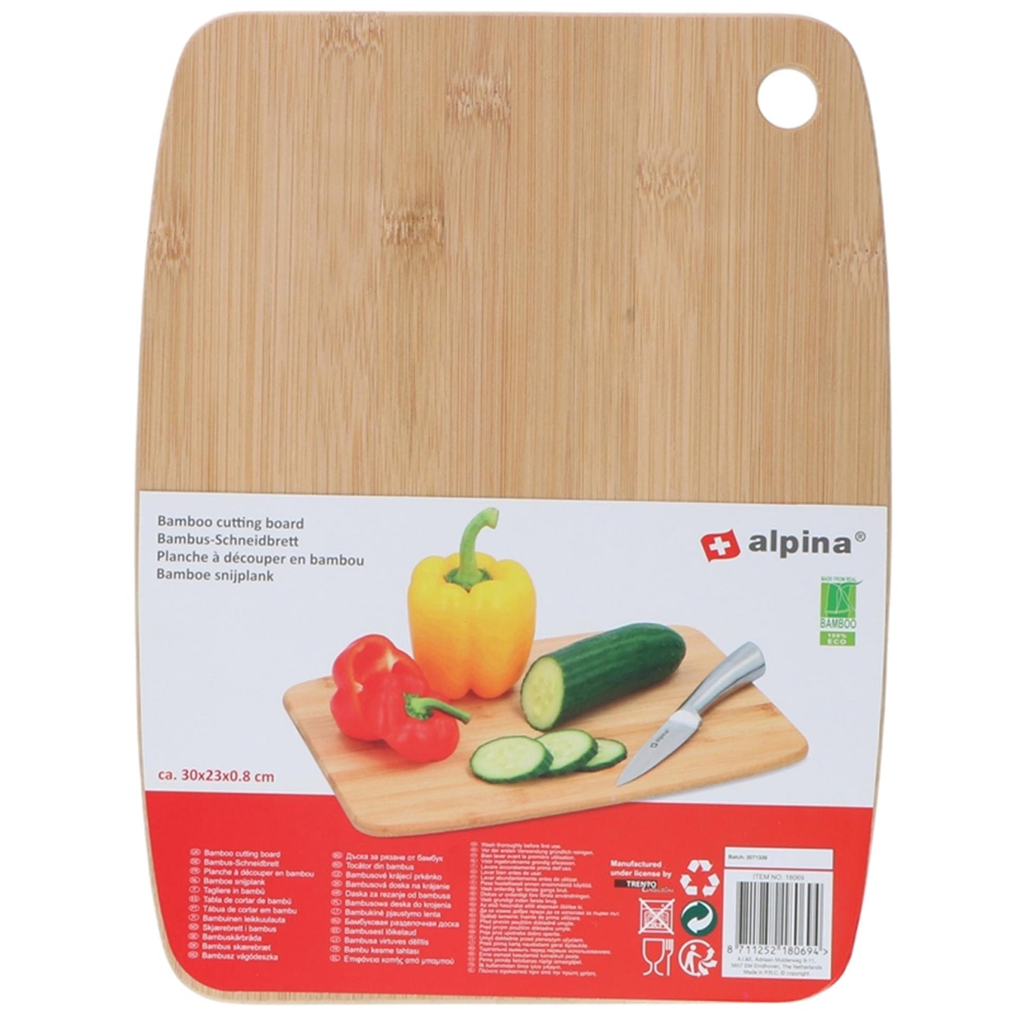 Tabla de cortar de bambú Alpina, 30x23cm