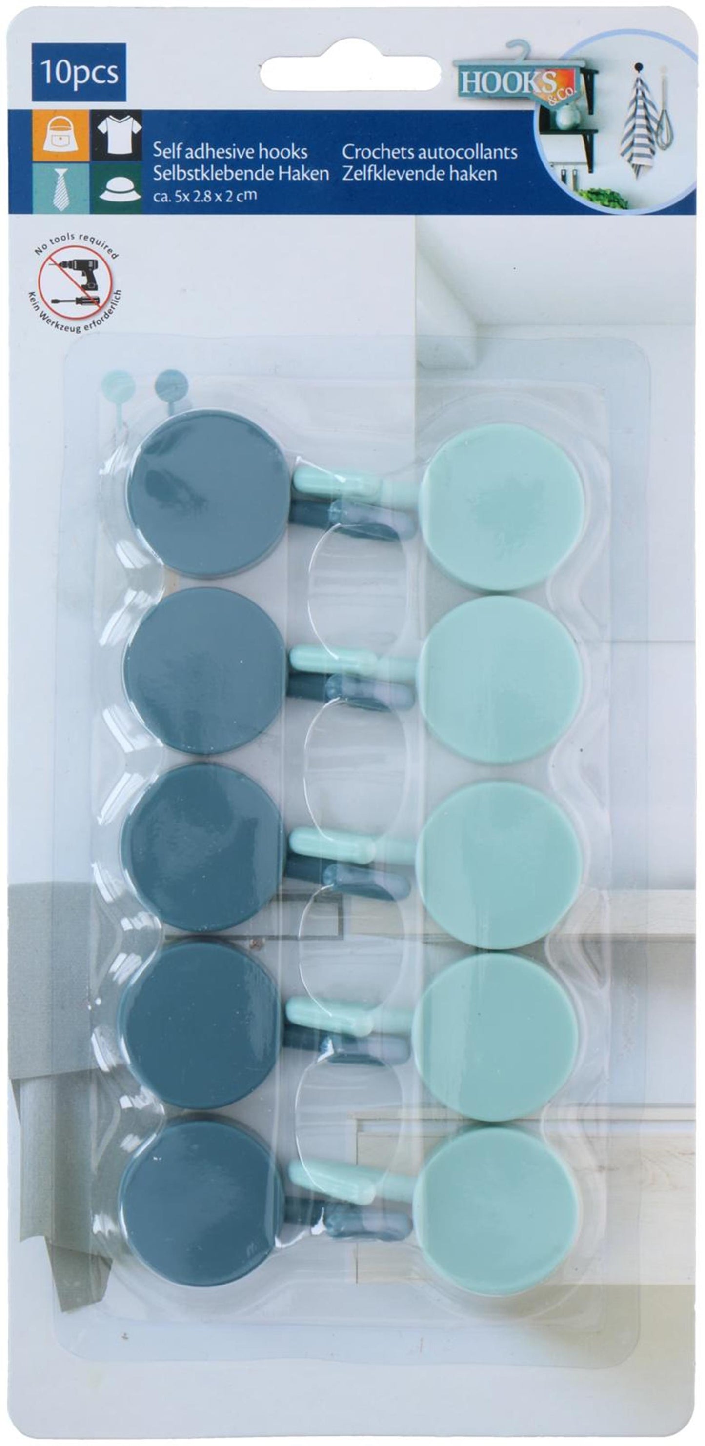 Ganci a vita in plastica autoadesiva 10 pezzi