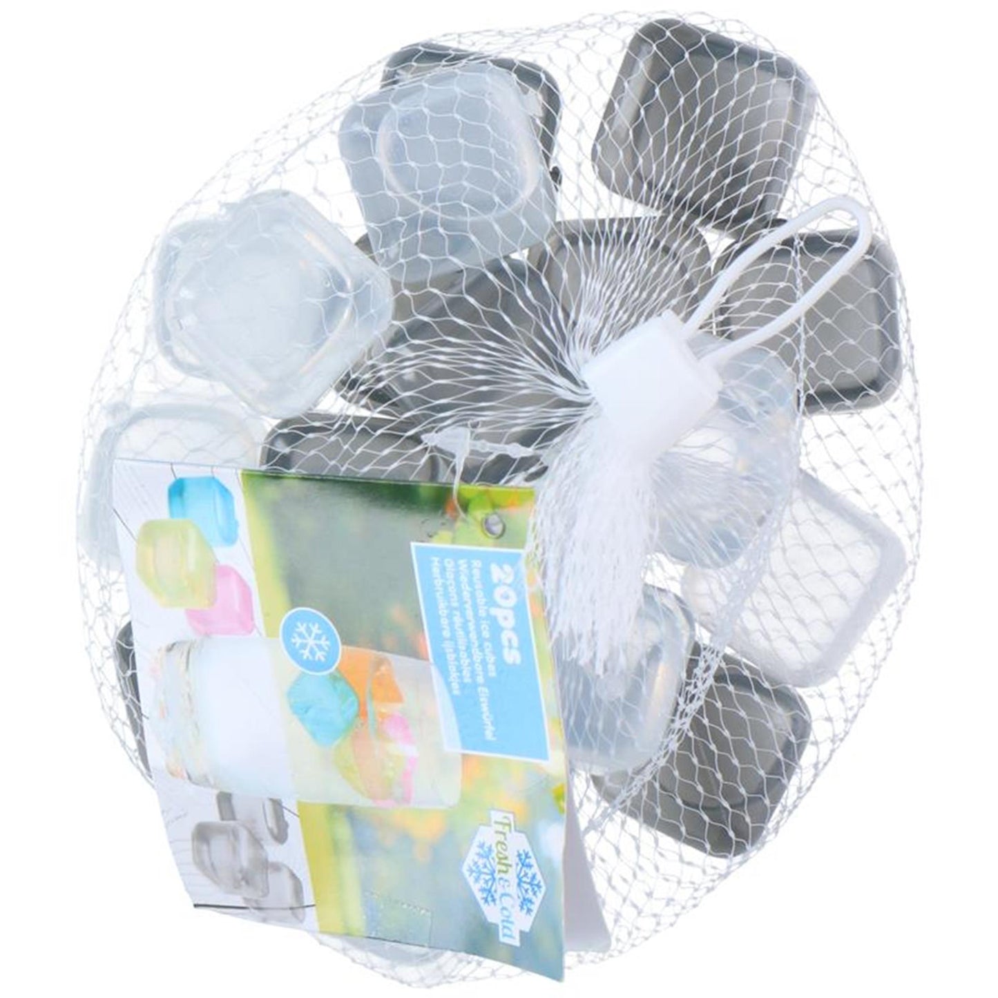 Cubitos de hielo Lifetime Cooking cuadrados, 20 piezas en bolsa de malla