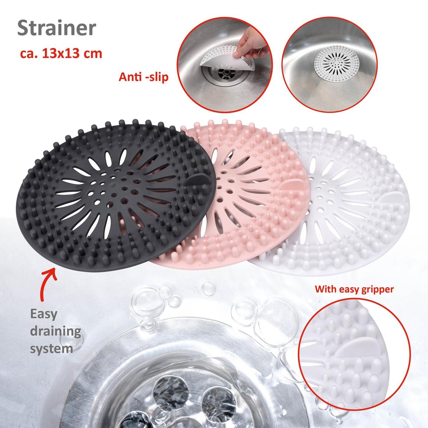 Colador fregadero Alpina antideslizante ø13cm