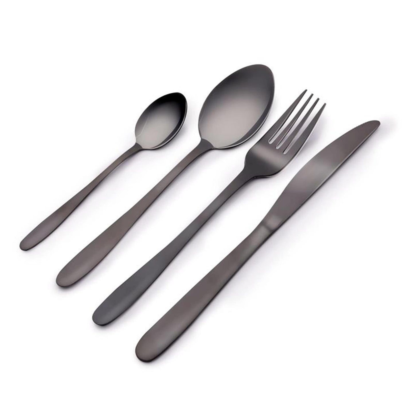 Juego de cubiertos Alpina acero inoxidable 16 piezas negro