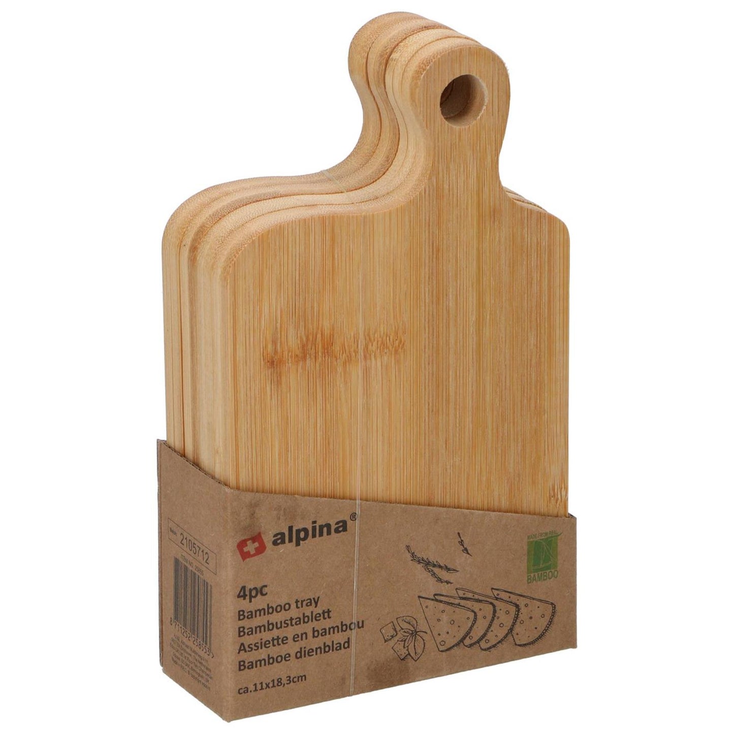 Set 4 vassoi Alpina 11,5x4x18,5 cm