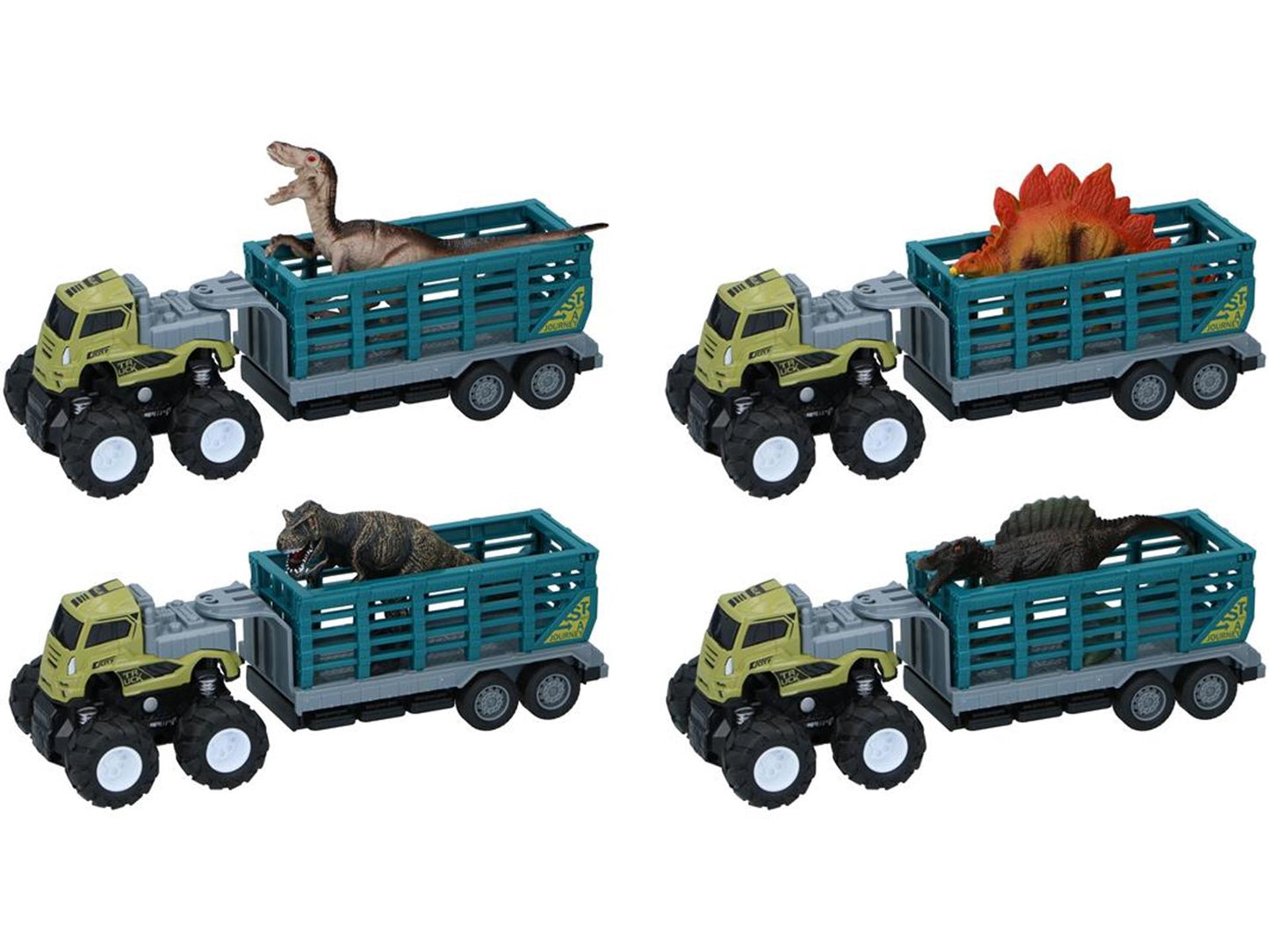 Eddy giocattoli camion con rimorchio e dinosauro 26x9x9 cm