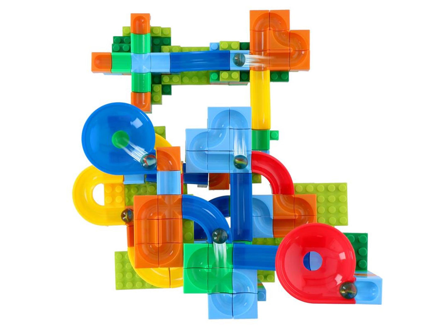 pista per biglie in plastica, 388 pezzi.