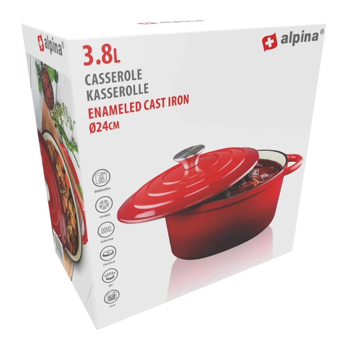 Sartén Alpina hierro fundido ø24cm rojo