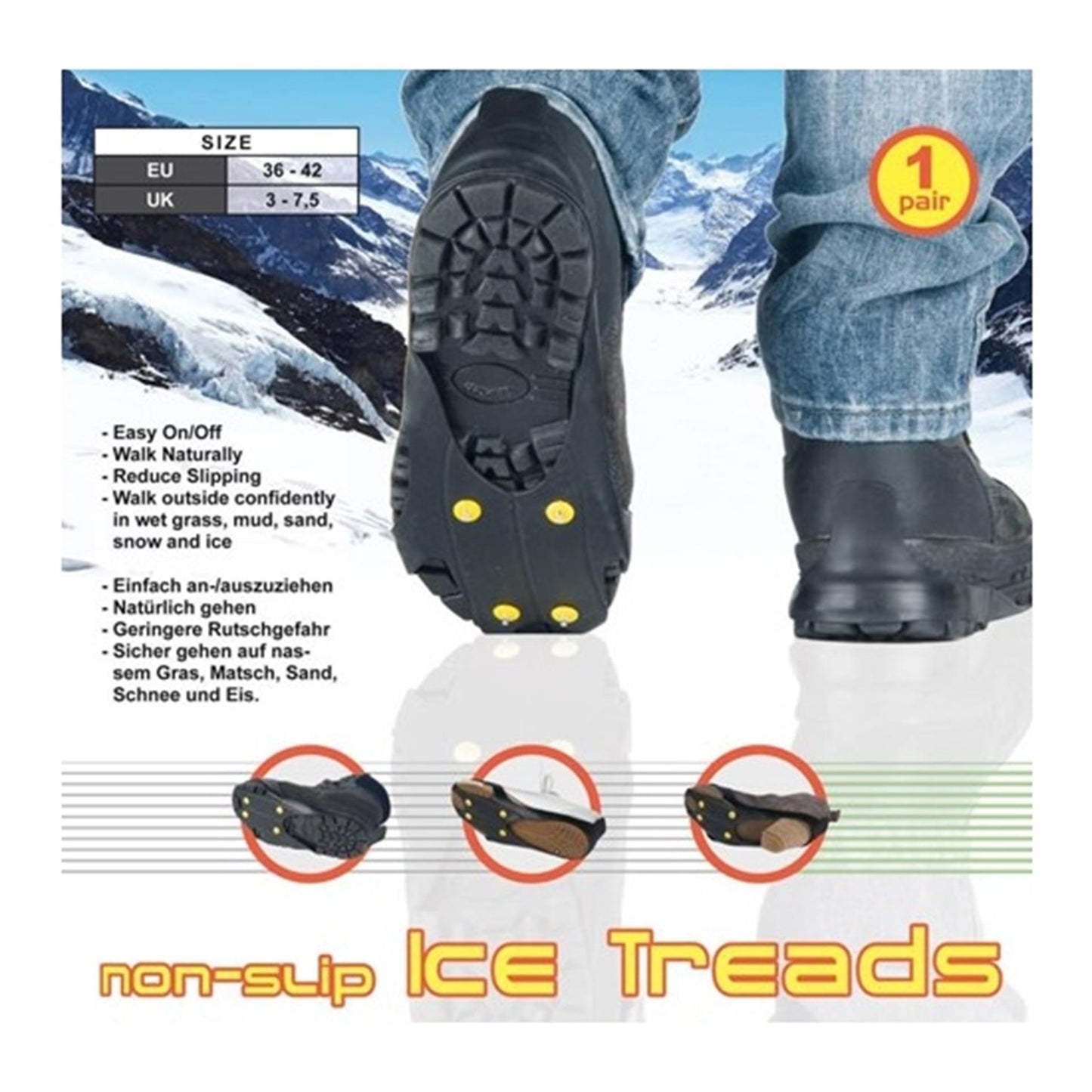 Suela de clavo antideslizante de por vida 36-42