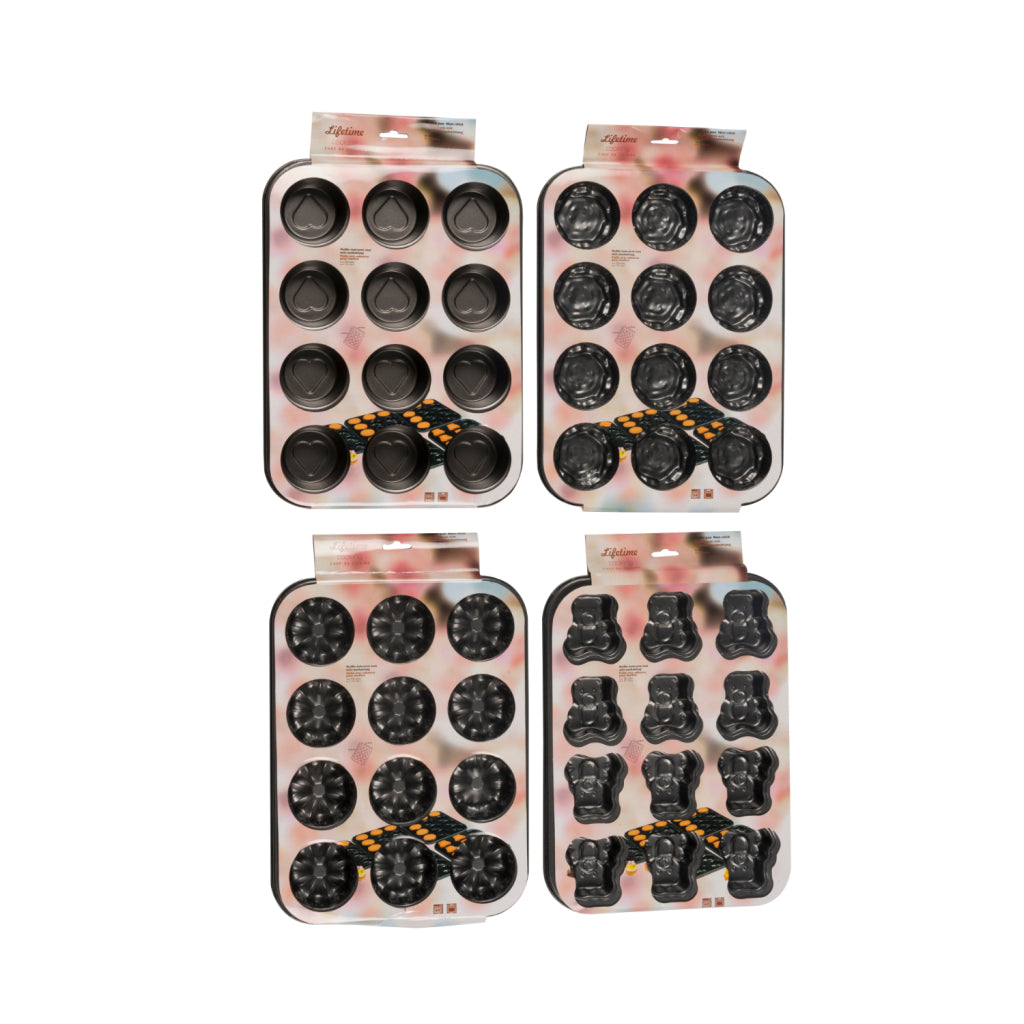 Lifetime Muffin Bak Form 43.5x28.4 CM Black Surorti
