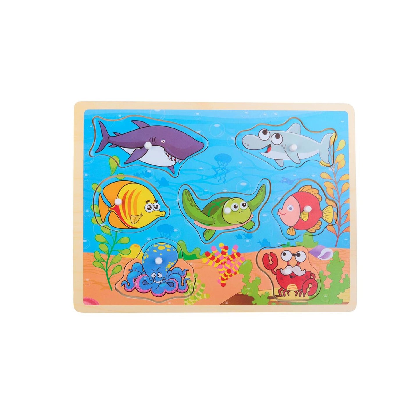 Puzzle animales de madera 9pzs 30x22x1,5cm