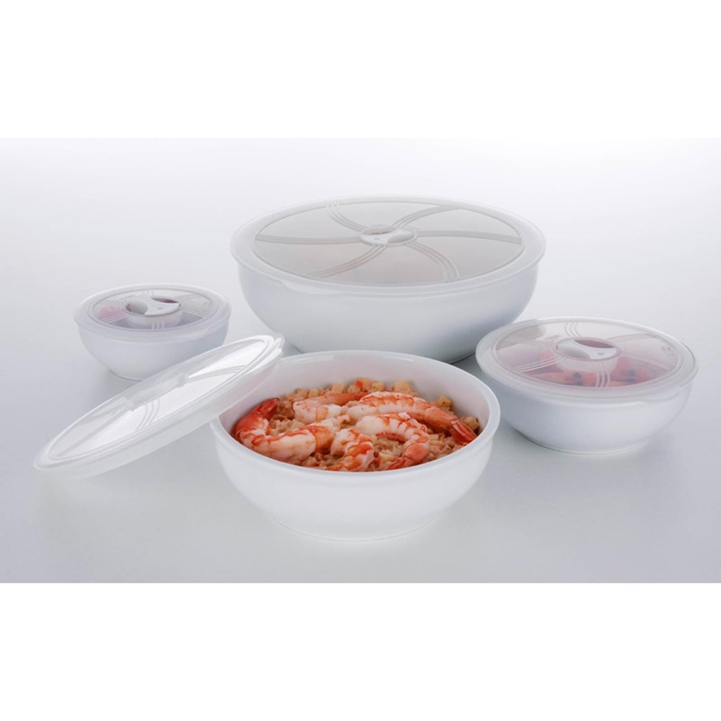 Set di ciotole per alimenti freschi Lifetime Cooking con coperchio, 4 pezzi